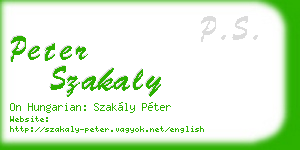 peter szakaly business card