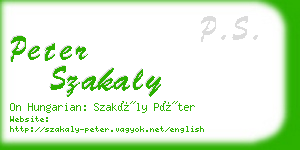 peter szakaly business card